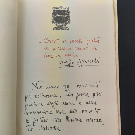 Testo del nuovo Patto Marino scritto da Gabriele D'Annunzio, luglio 1923. Buono