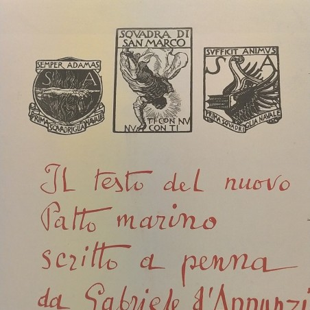 Testo del nuovo Patto Marino scritto da Gabriele D'Annunzio, luglio 1923. Buono