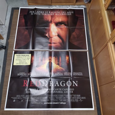 Manifesto originale Red Dragon 2002 Forellini di affissione. Due fogli. Macch...