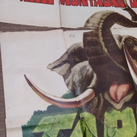 Manifesto originale Tarzan nelle montagne della luna 1974 Strappi. Due fogli ...