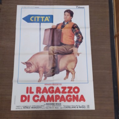 Manifesto originale Il ragazzo di campagna 1984 Forellini di affissione. Picc...