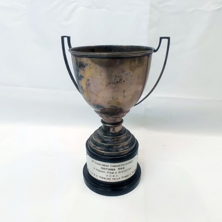 Coppa in argento II° concorso cine Sistiana 1964 h. 26 c. d. 13 cm