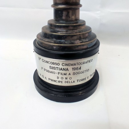 Coppa in argento II° concorso cine Sistiana 1964 h. 26 c. d. 13 cm