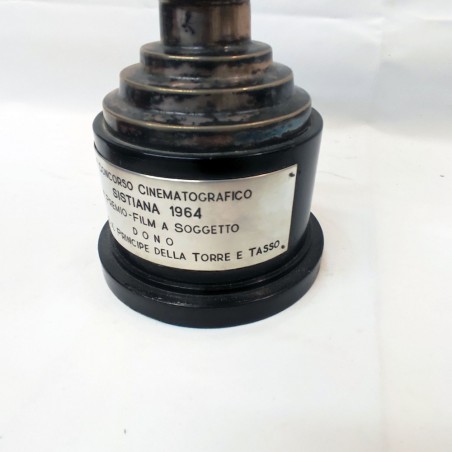 Coppa in argento II° concorso cine Sistiana 1964 h. 26 c. d. 13 cm