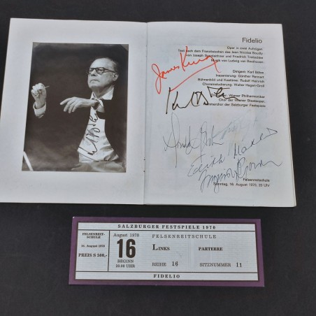 Fascicolo Salisburgo festival 1970 Fidelio con 7 autografi Karl Bohme