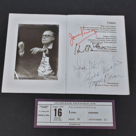 Fascicolo Salisburgo festival 1970 Fidelio con 7 autografi Karl Bohme