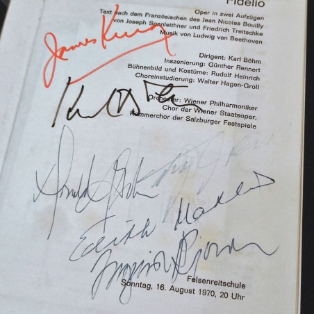 Fascicolo Salisburgo festival 1970 Fidelio con 7 autografi Karl Bohme