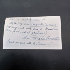 Cartolina con foto e dedica stampate di Mascagni, al retro dedica Dario Acconci 2