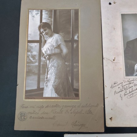 Lotto di 3 foto autografate Camila Quiroga Gennaro Pantalena e L. Maresca
