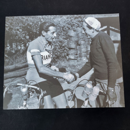 Ristampa foto ciclista Fausto Coppi formato 40x26 cm