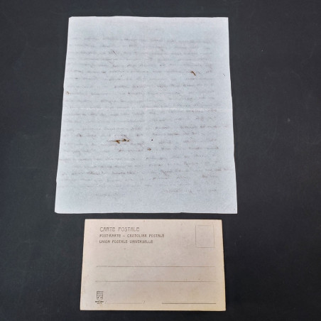Lettera originale a firma Napoleone III 12 luglio 1859 + cartolina postale
