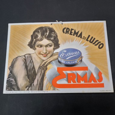 Cartoncino promozionale vintage Ermas Crema calzature anni 30