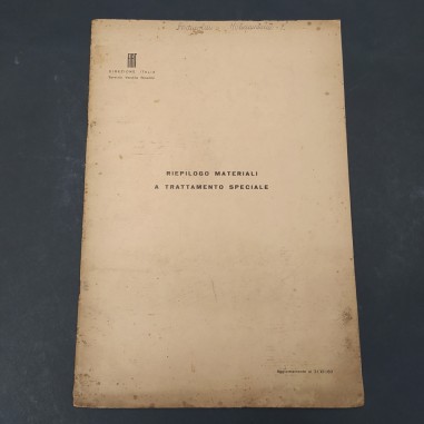 Riepilogo materiali e trattamento speciale, Direzione Italia Fiat, 1960. Macchie