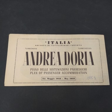 Piano delle sistemazioni passeggeri turbonave Andrea Doria, 1953. Ingiallimenti