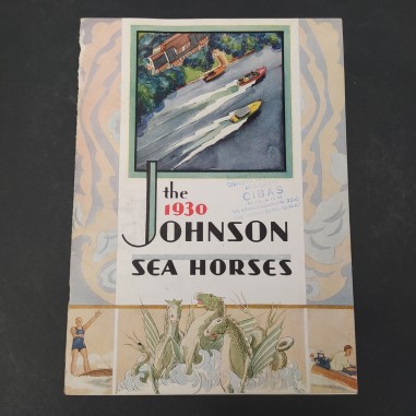 Catalogo motori fuoribordo Johnson Sea Horses 1930. Timbri, strappi