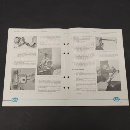 Manuale d'officina C.A.V. Distributor type fuel injection pumps in inglese, 1969