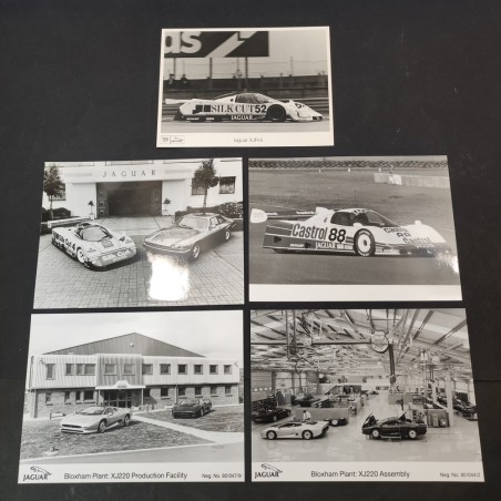 Lotto di 5 fotografie originali promozionali autto Jaguar