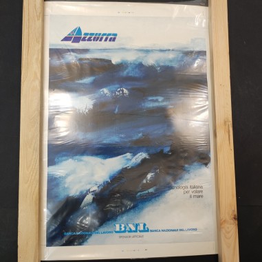 Poster pubblicitario barca Azzurra Armando Testa 40x52 cm pieghe