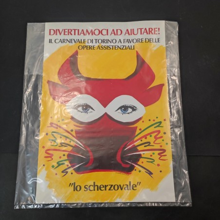 Poster pubblicitario Carnevale di Torino "Lo Scherzovale" autore Guidone