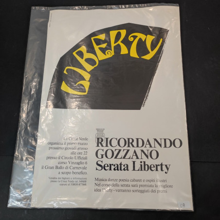 Poster Serata Liberty ricordando Gozzano autore Armando Testa 35x50 cm