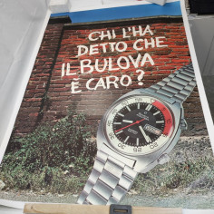 Manifesto telato 104x142 cm orologio Bulova Accutron 1978 2