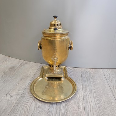 Samovar in ottone russo firmato Grigorij Romanov fine 800