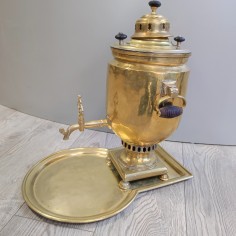 Samovar in ottone russo firmato Grigorij Romanov fine 800 2