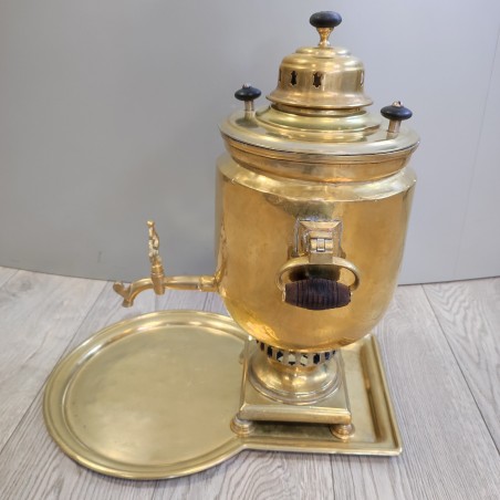 Samovar in ottone russo firmato Grigorij Romanov fine 800