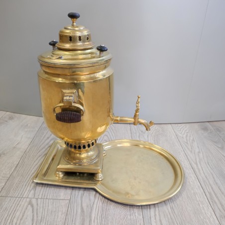 Samovar in ottone russo firmato Grigorij Romanov fine 800