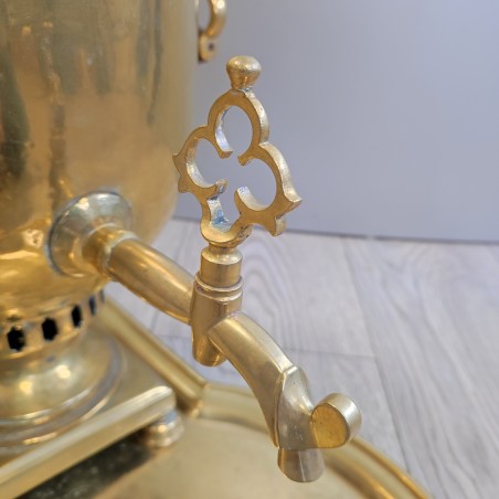 Samovar in ottone russo firmato Grigorij Romanov fine 800