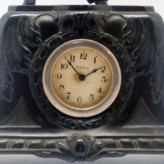 Orologio da camino con scultura equestre cavaliere con lancia h. 32 cm 2