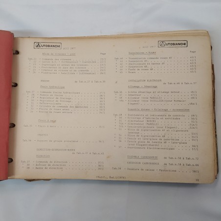 Catalogo parti di ricambio auto Lancia A112, 1977. Condizioni mediocri