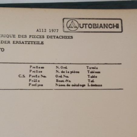 Catalogo parti di ricambio auto Lancia A112, 1977. Condizioni mediocri