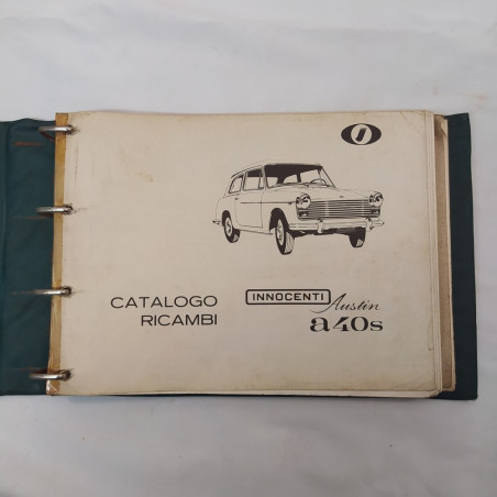Catalogo ricambi vetture Innocenti Austin a40s, 1963. Raccoglitore ad anelli