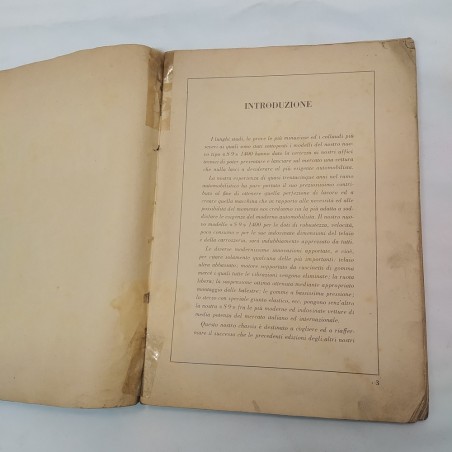 Libretto uso e manutenzione Bianchi S9 1400 anni '30. Condizioni mediocri