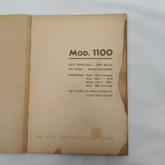 Libretto uso e manutenzione Fiat 1100, 12° edizione 1947. Condizioni mediocri 2