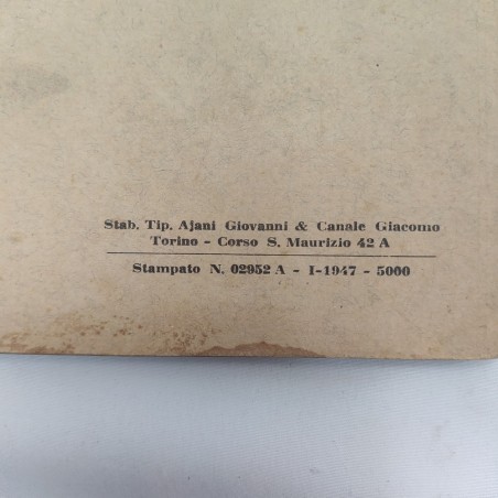 Libretto uso e manutenzione Fiat 1100, 12° edizione 1947. Condizioni mediocri