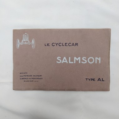 Catalogo vetture Le cyclecar Salmson Type A.L. Mod. 1922 in francese con macchie