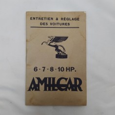 Libretto uso e manutenzione Amilcar 6-7-8-10HP francese anni '20. Ingiallimenti
