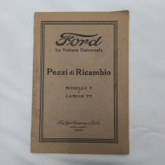 Catalogo Pezzi di ricambio vetture Ford mod. T e camion TT, 1923. Fioriture
