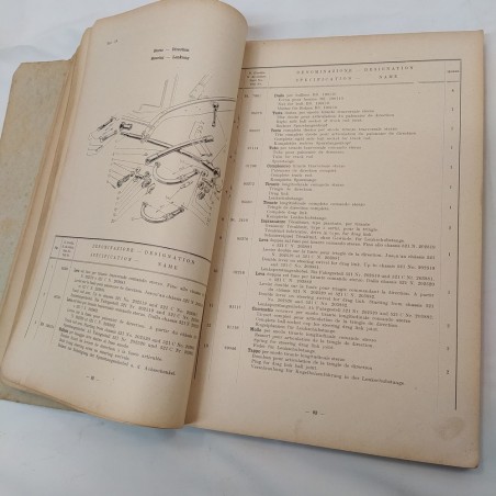 Catalogo parti di ricambio Fiat chassis mod. 521-521C, 1930. Pieghe e strappi