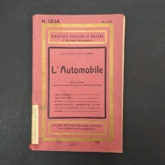 Libro L'automobile, G. Cattaneo, Biblioteca popolare di cultura,1915. Fioriture