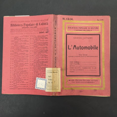 Libro L'automobile, G. Cattaneo, Biblioteca popolare di cultura,1915. Fioriture 2