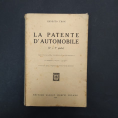 Libro La patente d'automobile, Tron, Hoepli, 1956. Fioriture, copertina mancante 2
