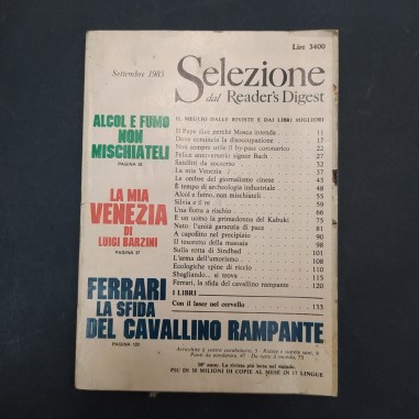 Libro Selezione dal Reader's Digest, settembre 1985. Macchie e ingiallimenti