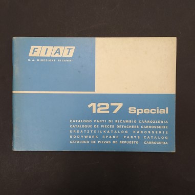 Catalogo parti di ricambio Fiat 127 Special, plurilingue, 1975. Piccoli fori