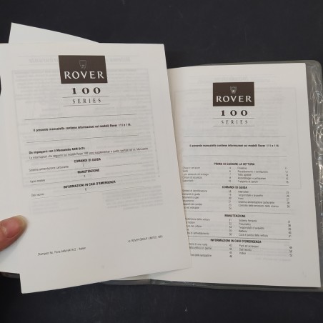 Rover 100 Manuale d'istruzioni mod. 111 e 114 con portadocumenti, 1991