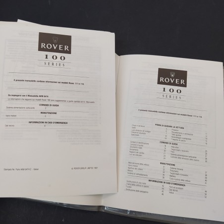Rover 100 Manuale d'istruzioni con portadocumenti, mod. 111 e 114, 1991
