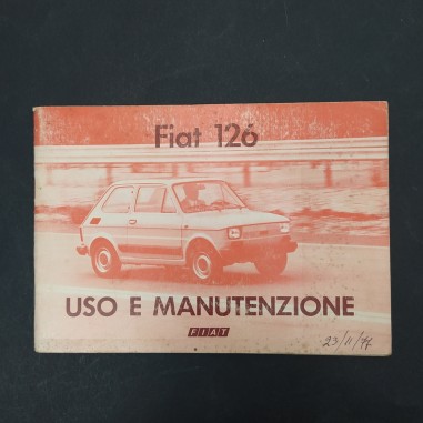 Libretto uso e manutenzione Fiat 126, 1976. Copertina molto sbiadita