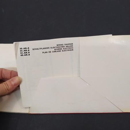 Libretto uso e manutenzione Alfa Romeo Gamma AR8, 1978. Ingrigimento